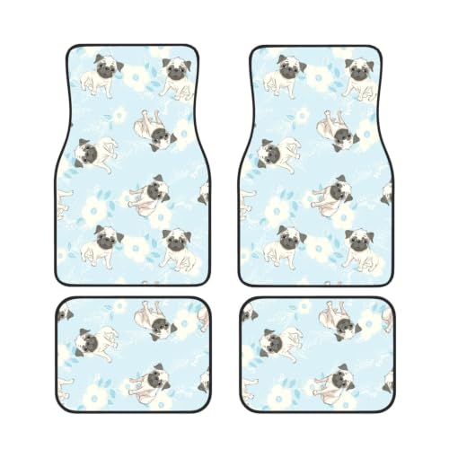 Alfombrillas de coche con dibujos de cachorros juego de 4 piezas antideslizantes