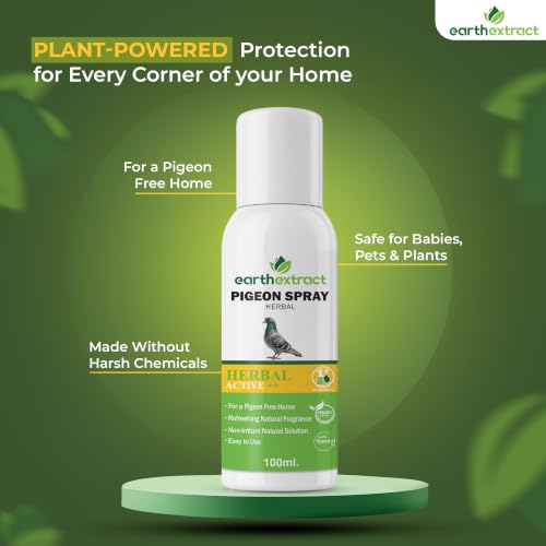 Image of Earth extract 100% Herbal Pigeon Repellent Spray For Home & Office | Natural, Irritant-Free, Chemical-Free| Bird Repellent Spray| Safe For Birds | Baby, Plant & Pet Safe | 100ml