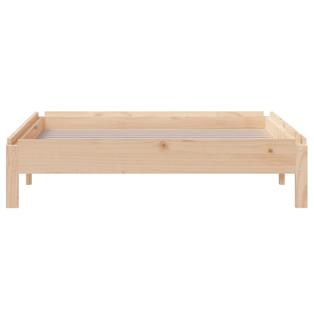 Stapelbett 90x190 cm Massivholz Kiefer, unbehandeltes Holz, platzsparend stapelbar, Robustes Bettgestell für Schlafzimmer, langlebiges Einzelbett, ideal für Gästezimmer