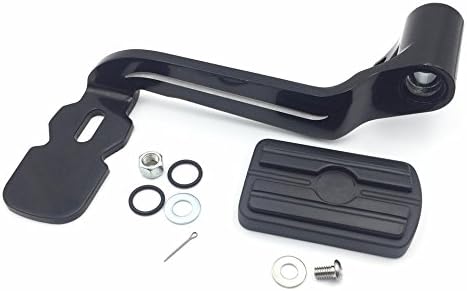 HONGK- Black Billet Rear Brake Lever Brake Pedal Foot Lever with Skull Foot Peg Airflow Compatible with 2014-later Touring Trike Road King Street Glide CVO Tri Glide FLHR [B07D6V1PF9]