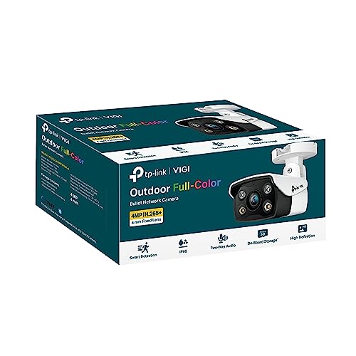 Image of TP-Link VIGI C340 VIGI 4MP HD Outdoor Full-Color Bullet Network Camera | CCTV Wired Security Camera | Smart IR | Waterproof IP66 | H.265+ | Smart Detection | 2.8mm Lens