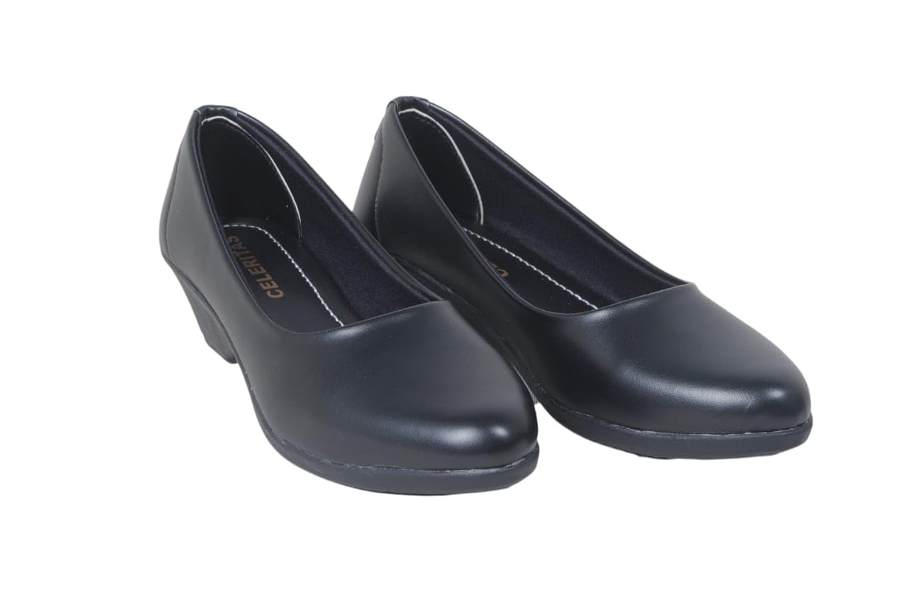 Casual Black Wedge Shoes for Women || Durable Office wear Shoes for Women