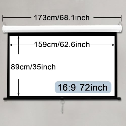 Pantalla manual para proyector 72" 16:9 retráctil miniatura 7