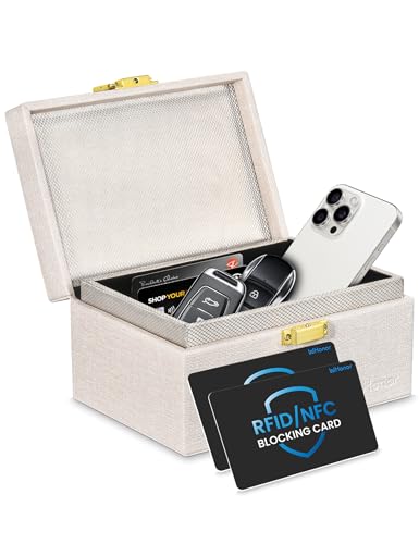 Boîte Faraday Blanche WHonor et 2 Cartes RFID pour Clé de Voiture