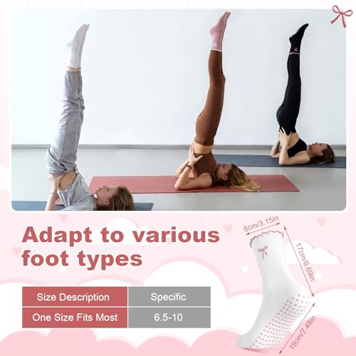 Image of Jspupifip Cute Pilates Socks for Women | Non Slip Yoga Socks with Grips for Barre Workout Athletic Hospital