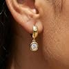 Trendy Gold Round Dangle Earrings for Women 14K Gold Plated Chunky Circle Drop Earrings Statement Hoop Huggie Cubic Zirconia Diamond Crystal Charm Lightweight Hypoallergenic Jewelry Accessories Gifts for Women #1