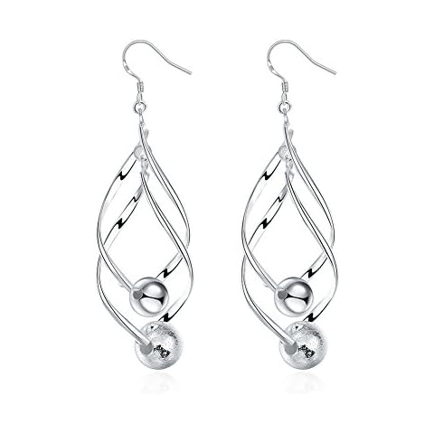 Pendientes Nykkola chapados en plata de ley 925, diseño de esferas Cover