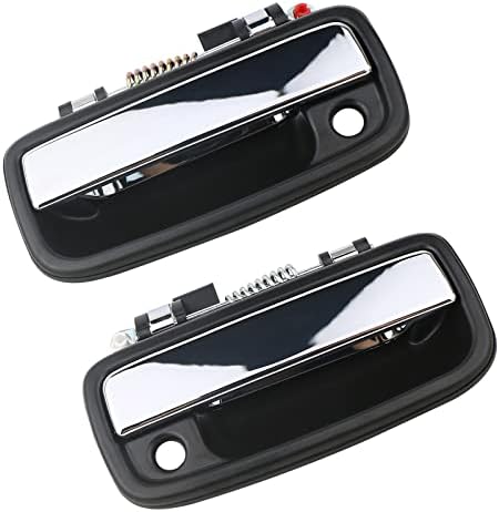 Osompar Exterior Door Handle Front Left & Right with Key Hole Pair (Chrome&Black) Compatible with Toyota 1995-2004 Tacoma Replaces 69220-35030 69210-35030