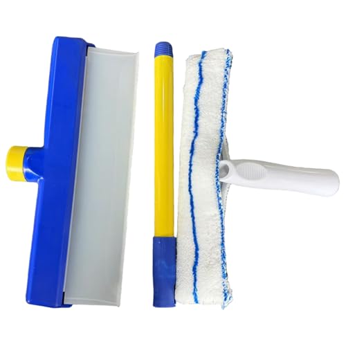 Escobilla de Goma para Ventanas, escobilla de Silicona de 12 Pulgadas con Estropajo de Microfibra, Herramienta limpiadora de Ventanas Que Ahorra Mano de Obra para Vidrio, Espejo y Azulejos