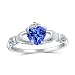 Produktbild Bling Jewelry BFF Keltische Irische Freundschaft Versprechen Cz Blau Simuliert Saphir Herz Claddagh Ring Für Frauen 925 Sterling Silber