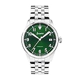 Accurist Mens Aviation 41mm Quartz Watch in Green with Analogue Display, and Stainless Steel Bracelet 76002