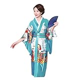 Versand aus China XueXian Damen Japanische Robe Geisha Kimono mit Obi-G¨¹rtel Yukata Fotografie Karneval Cosplay Kost¨¹m(Lake Blau)