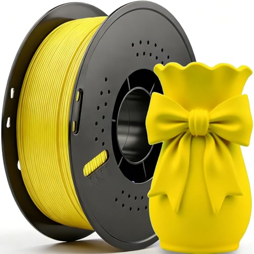 LVVJ3D Filamento de impresora 3D amarillo de 1 kg, filamento PLA de 1,75 mm para impresoras 3D Bambu Lab, AMS, AMSLite