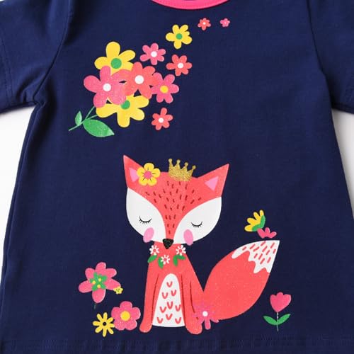 Image of VIKITA Girls Shirts Winter Long Sleeve Tops Print Tees for Girls,3-12 Years
