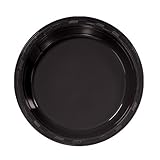 Hanna K. Signature Collection Round 7' | Black | Pack of 50 Plastic Plate, 7 inch