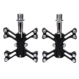 Pedales de bicicleta, rodamientos de aleación de aluminio, pedales planos para bicicleta de montaña, pedal CNC para pedales de ciclismo (negro)