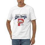 Elpwezua Portland Sea Dogs Men's 170g Soft-Stretch Tee - Breathable Crewneck for All-Day Wear White