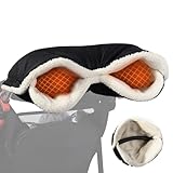Orzbow Winter Stroller Gloves, Waterproof Mittens for Cold Weather With Berber Fleece, Universal Anti-freeze Hand Muffs, Easily Attaches to Stroller, for Parents and Caregivers, Cozy & Warm, Black