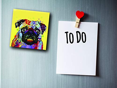 Enjoy It Pet Magnet, Pug Featuring The Pop Art Of Dean Russo - Measures 2.5" #TOP2