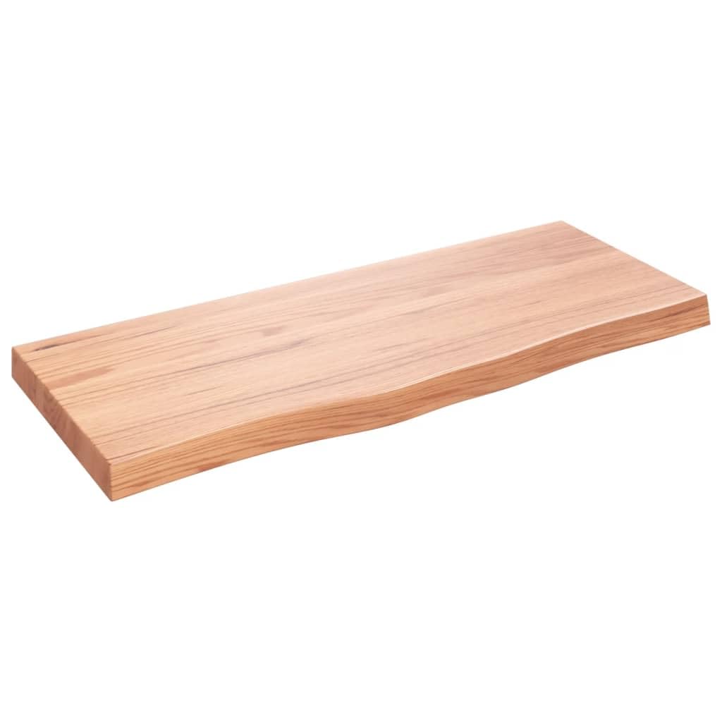 YUANCHUTOP Live Edge Floating Shelves - 100x40cm Wall-Mounted Rustic Wood Shelf for Kitchen, Bathroom, Living Room - Solid Oak Wood Shelving for Home Decor and Storage