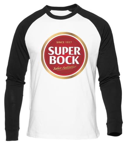 Super Bock Since 1927 Logo Camiseta De Béisbol Blanca para Hombre Mujer Unisex Manga Larga Cuello Redondo White Baseball Tshirt Unisex
