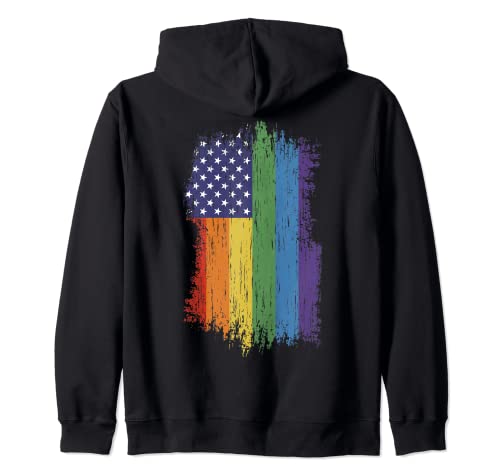 Camisas de orgullo gay para hombre, camisas de orgullo LGBT, bandera del orgullo de Estados Unidos Sudadera con Capucha