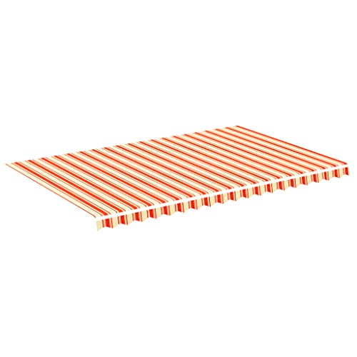 vidaXL Tela de Repuesto para Toldo Parte Superior Dosel Lona Recambio Jardín Patio Terraza Balcón Parasol Refugio Impermeable Amarillo y Naranja 5x3 m