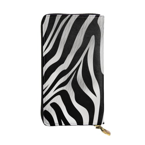 Zebra Print Wallet for Men Women Long Purse Leather Clutch Large Business Handbag Travel Phone Holder Credit Card Holder Money Case with Zipper Leather Wallets Gift