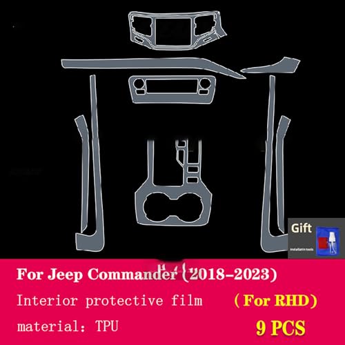 Film transparent TPU pour console Jeep Commander évite les rayures usure