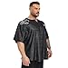 Men's Gym T-Shirt Active Wear Bodybuilding Lifting Oversize Rag Top | Towel Texture, Cotton Training Top (Black, M)