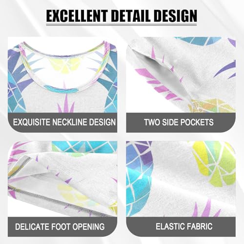 senya Short Sleeve Pajamas Sets Summer Cotton Sleepwear Blue Purple Pineapple4