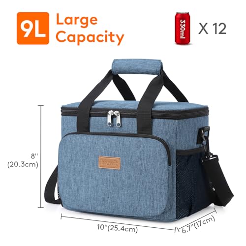 Image of Lifewit Medium Lunch Bag, Insulated Lunch Box, Soft Cooler Cooling Tote for Adult Men Women, Light Blue 12-Can (9L)