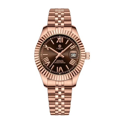 Image of Carlton London Harper Women Analog Watch, Round Dial, Stainless Steel Strap, Quartz Movement, Rose Gold Finish, 30M Water Resistant |