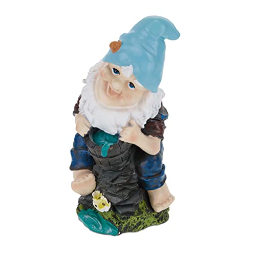 Relaxdays Gartenzwerg mit Tragekorb, wetterfest, frostsicher, HxBxT:...