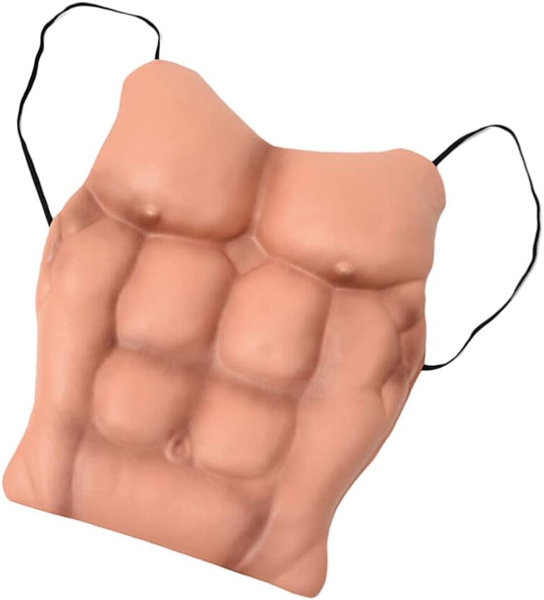 LIFKOME Male Chest Silicone Realistic Mens Silicone Muscle Chest Half Body Halloween Artificial Fake Muscle Fake Belly Chest Makeup Cosplay Costume