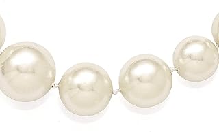 Majestik Prata Esterlina 925 8 16 mm Branco Graduado Simulado Mar Sereia Jóias Náuticas Pérola Colar Corrente Atada à Mão Pingente Berloque Estação Joias Finas Para Mulheres Presentes Para Ela, Pérola, Pérola