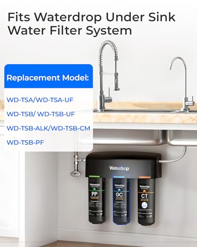 Image of Waterdrop WD-10GC Water Filter Replacement for Waterdrop TSA & TSB & TSA-UF & TSB-CM & TSB-ALK 3-stage Under Sink Water Filter System, 8-12 months Under Sink Water Filtration System, 1 Pack