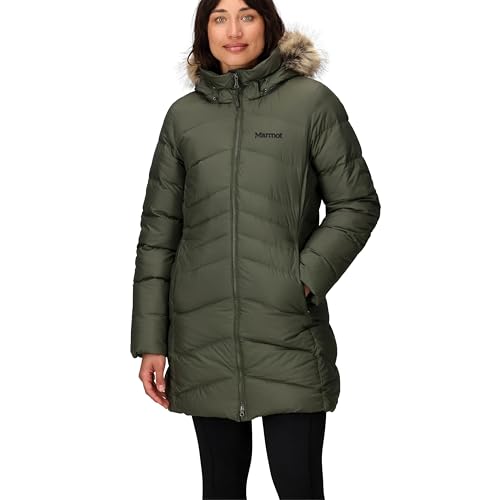 Marmot Damen Wm's Montreal Coat, Leichte Daunenjacke, wasserdichter Daunenparka, warmer Wintermantel, regendichte Winterjacke, winddichte Funktionsjacke mit Kapuze, Nori, L