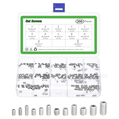 Vis pointeau hex 304 uxcell coffret de 300 pièces filetages américains