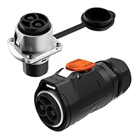 2-poliger 100A Steckerbuchsensatz für Trolling-Motoren, 12/24/36/48 V Marine-Bootsstromversorgung, wasserdichter IP67-Stecker, kompatibel mit 4/6 AWG-Kabel