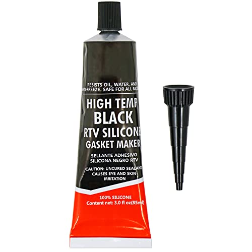 SPARES2GO High Temperature Seal Heat Resistant Silicone Hi Temp Oven Glass Door Glue Sealant Exhaust (Black, Pack of 1)
