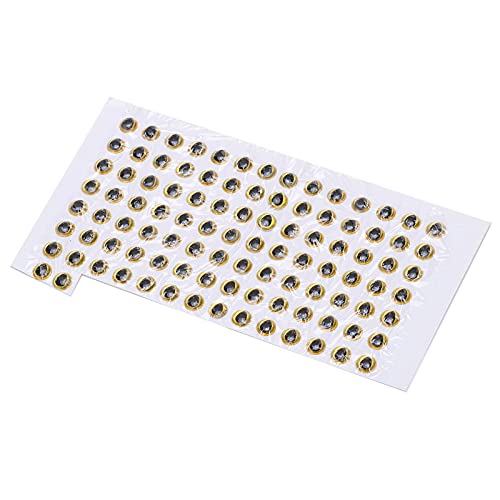banapoy Yeux de pêche, réalistes 100pcs Yeux de leurre de pêche Professionnels pour leurre de pêche Bricolage pour appâts de Bricolage(Or) Cover