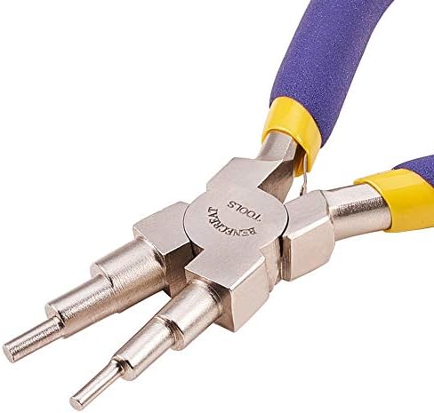 BENECREAT 6 in 1 Bail Jewelry Making Pliers Wire Bending Pliers Looping Pliers with Non-slip Comfort Grip Handle for 3mm to 10mm Loops and Jump Rings