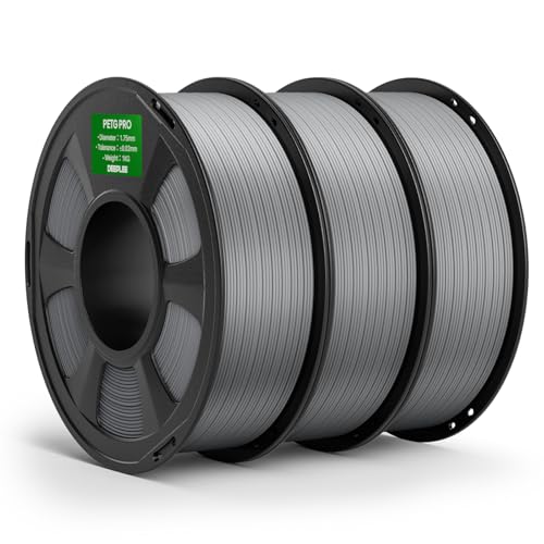 DEEPLEE PETG PRO Filament 1.75mm Grey 3KG, 1.75mm PETG 3D Printer Filaments Enhanced Toughness and Weather Resistance, Fit for Most FDM 3D Printers