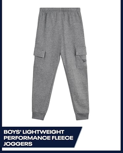 Reebok Boys Sweatpants - Soft Fleece Performance Boys Joggers Athletic Pants with Pockets for Running & Workout (Sizes: 8-14)2