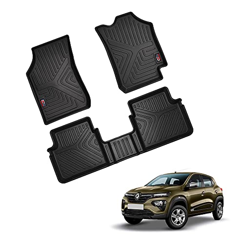 Image of GFX Tpv Premium 3D Life Long Car Floor Mats Compatible with Kwid 2015 Onward, (Black)