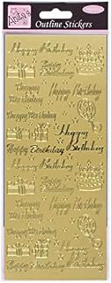 Anita's Simple Happy Birthday Outline Stickers, Gold