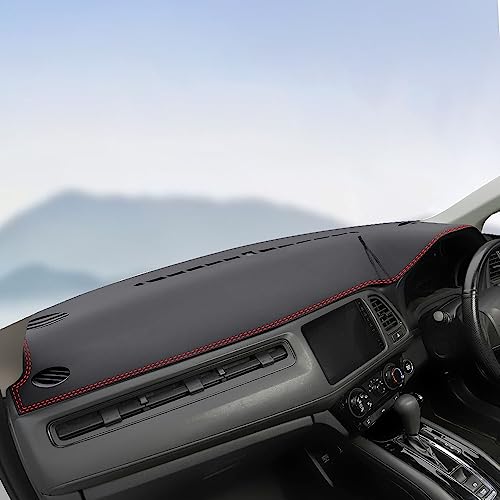 Rifoda ホンダ ヴェゼル RU RS ダッシュボードマット Honda Vezel/HRV (2013-2020) 車種専用設計 カーアクセサリー 革の素材 日焼け防止 耐熱性 耐久性 保護マット 内装(レッド線)