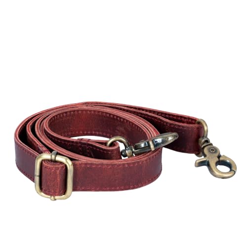 Image of Genuine Leather Purse Strap Replacement Adjustable 1 inch Wide ~ Womens Crossbody Handbag Laptop Bag Strap 28 inch-57 inch