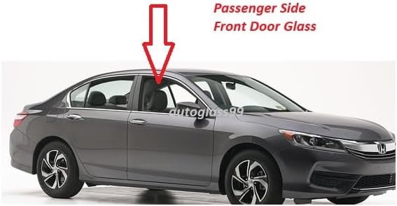 Front Door Glass Window Compatible with Honda Accord 4 Door Sedan (2013-2017) Passenger Right Side (Front)